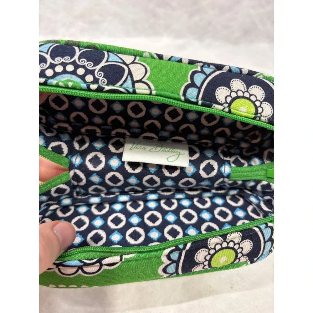 Vera Bradley Green Floral Medallion Quilted Cotton Eyeglass or Pencil Case